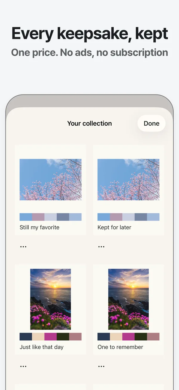 The collection of saved keepsake cards